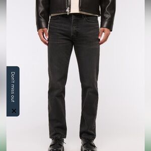 NWT! Abercrombie & Fitch Vintage Stretch Straight Jeans Washed Black 31x30